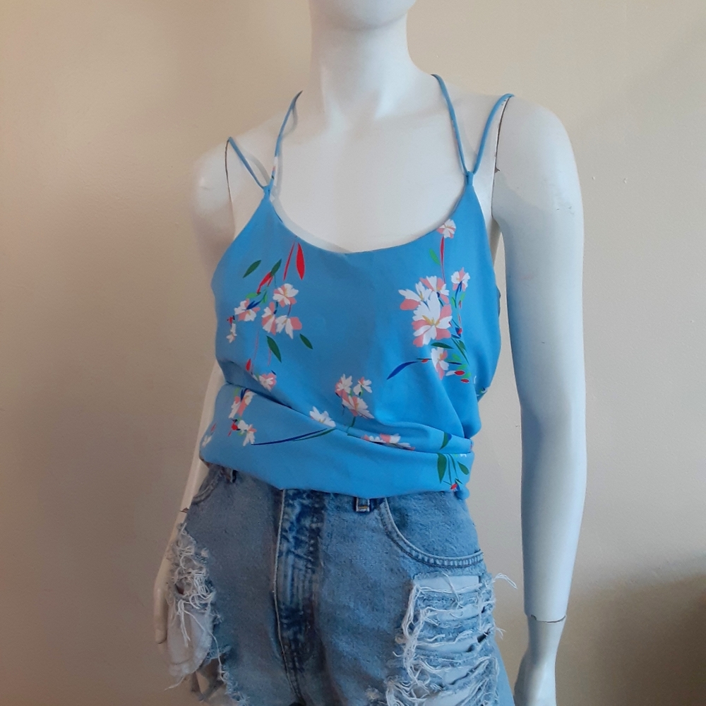 HONEY PUNCH Floral Print Sleeveless Blouse